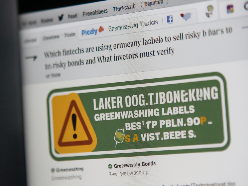 Which fintechs are using greenwashing labels to sell risky bonds and what investors must verify